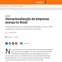Desnacionalizao de empresas avana no Brasil